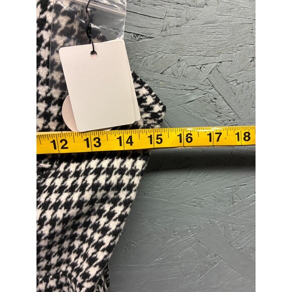 Ank Rouge‎ Women’s Houndstooth Ruffle Mini Dress Size M Black White Bow Belted - Picture 5 of 10